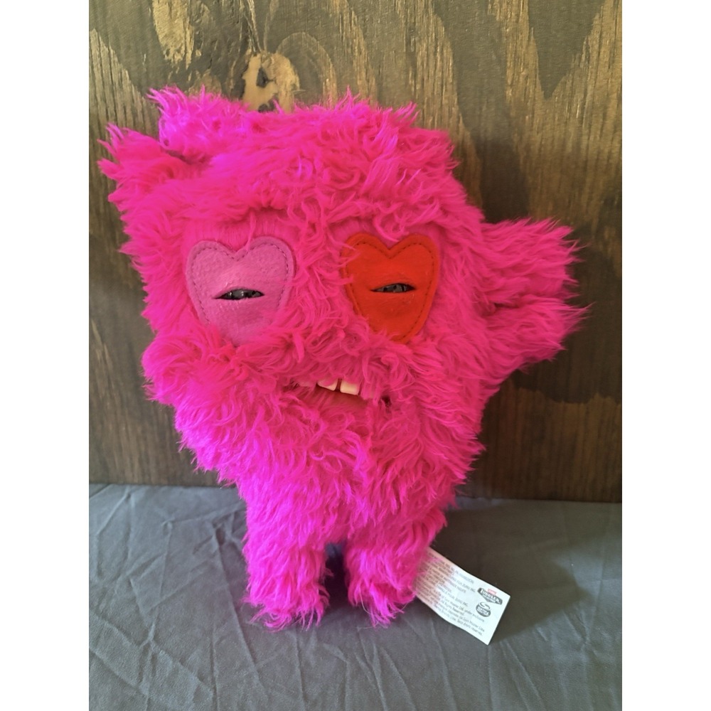 Fuggler Captain Cardiac Heart Plush New Fuggs on the Block Pink Monster Plush